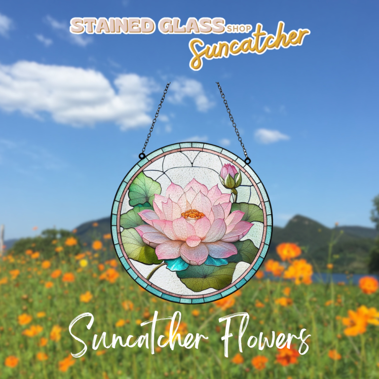 suncatcher flowers 1 - Stained Glass Suncatcher Shop