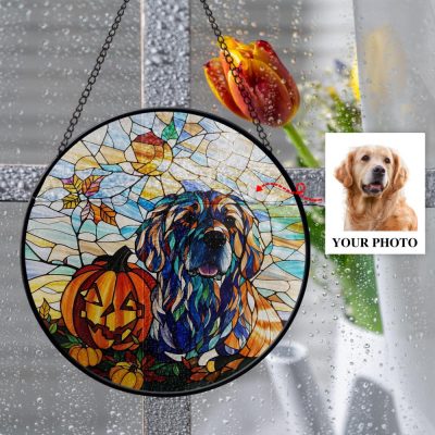 Halloween Custom Dog Stained Glass Suncatcher