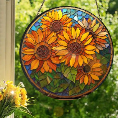 Sunflowers Stained Glass Suncatcher